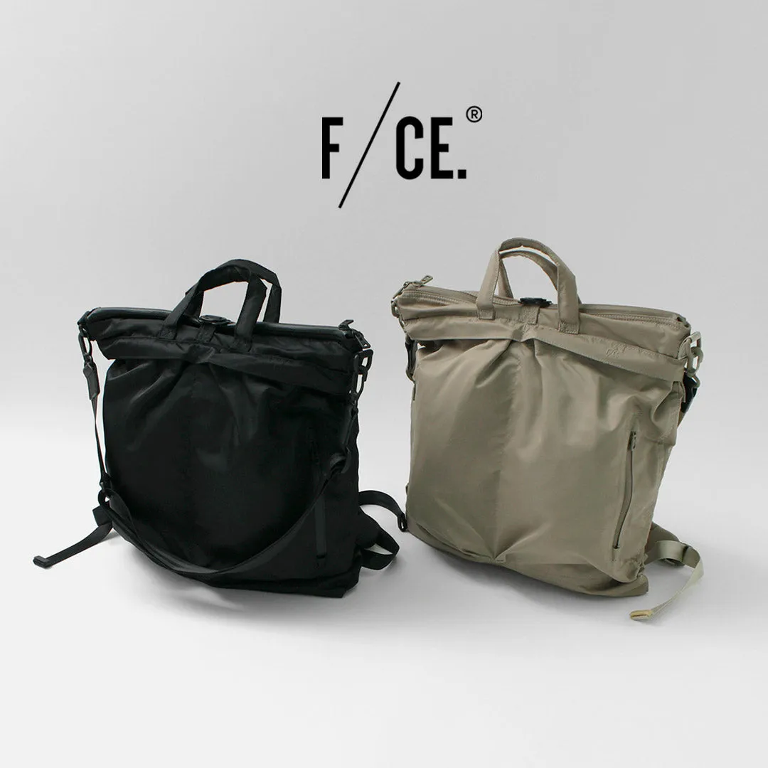 F/CE.（エフシーイー） リサイクルツイル 3WAY ヘルメットバッグ / メンズ レディース ユニセックス バックパック ショルダー トート 撥水 ミリタリー RECYCLE TWILL 3WAY HELMET