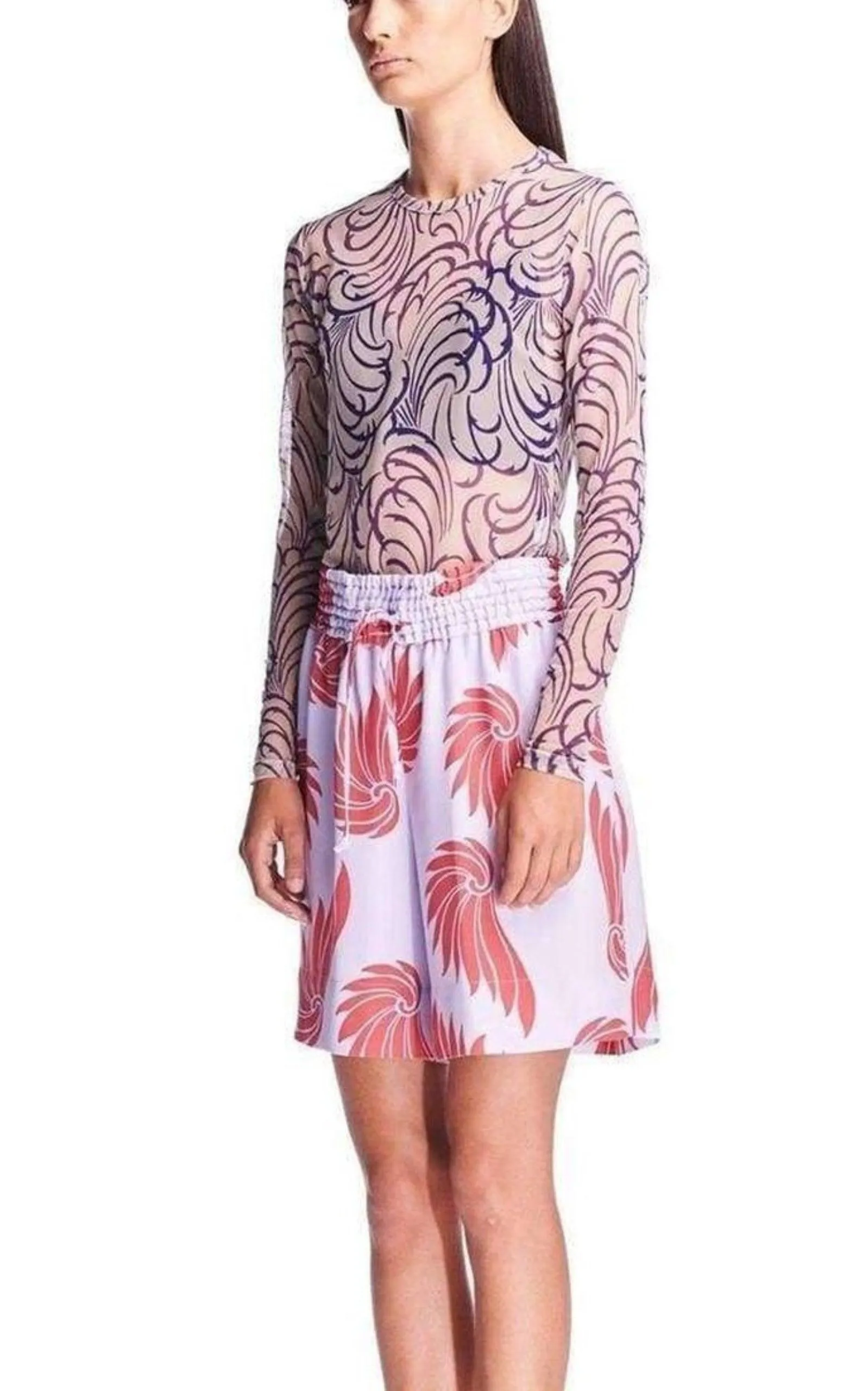Feather Printed Shorts