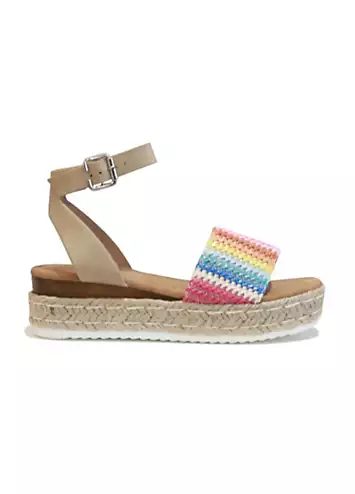 Fernley Multicoloured Strap Wedge Sandals by Linzi | Look Again