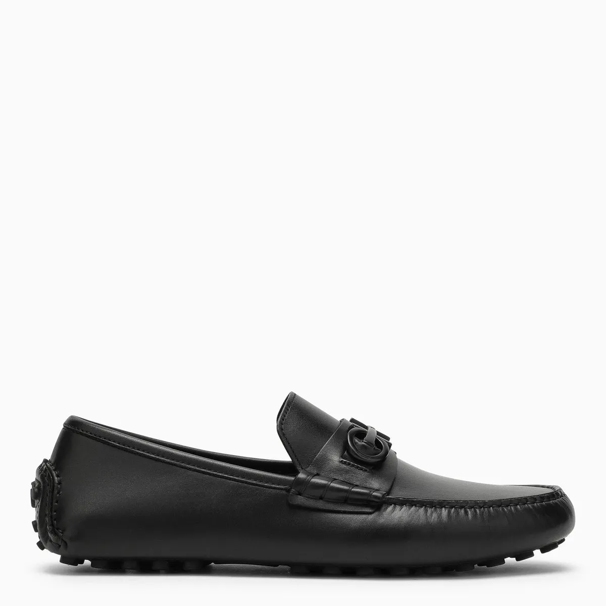 Ferragamo    Ferragamo Black Leather Gancini Loafer