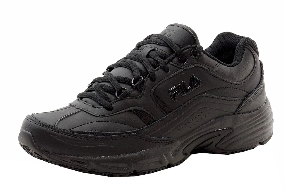 Fila Men's Memory Workshift Sneakers Slip Resistant Trainers Black Sz: 12