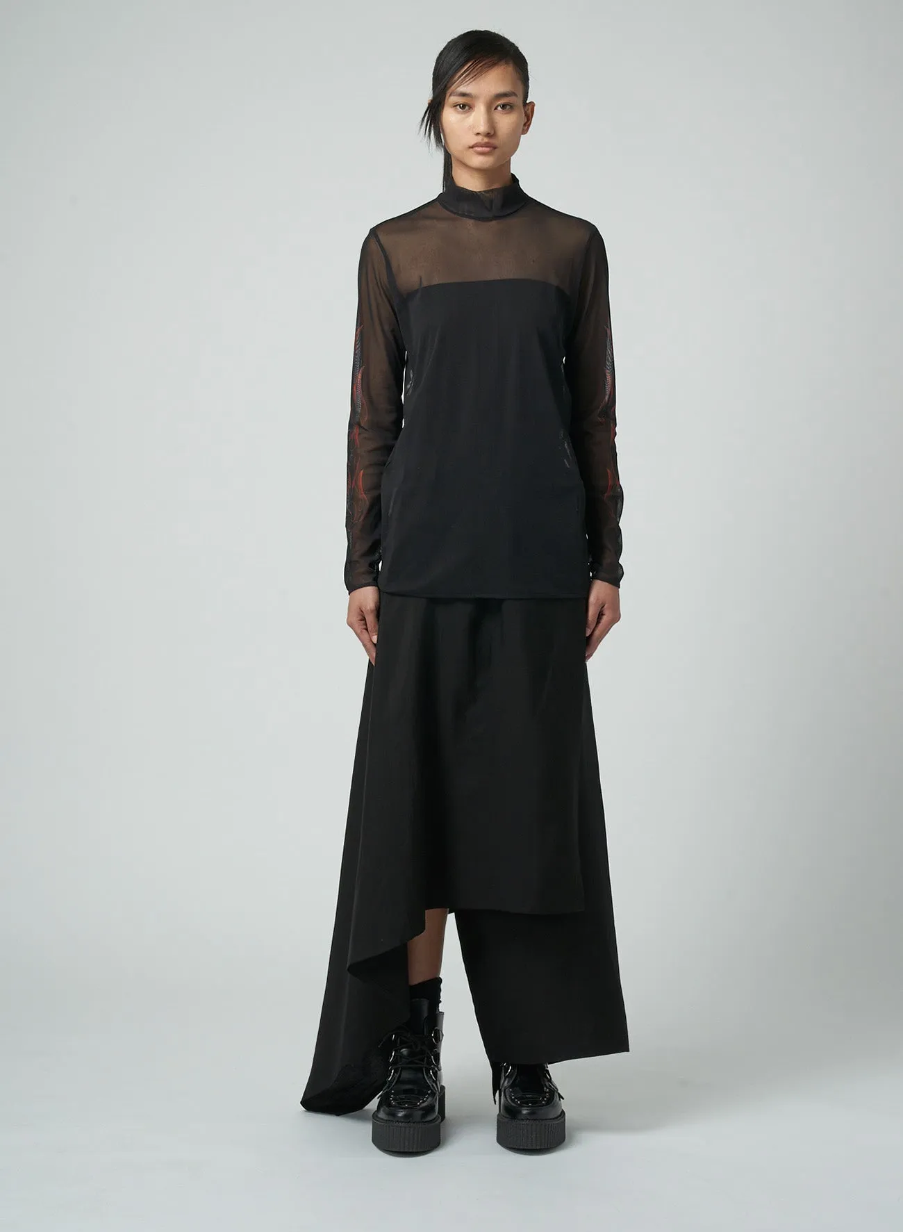 FIRE PRINT TOP WITH MOCK TURTLENECK