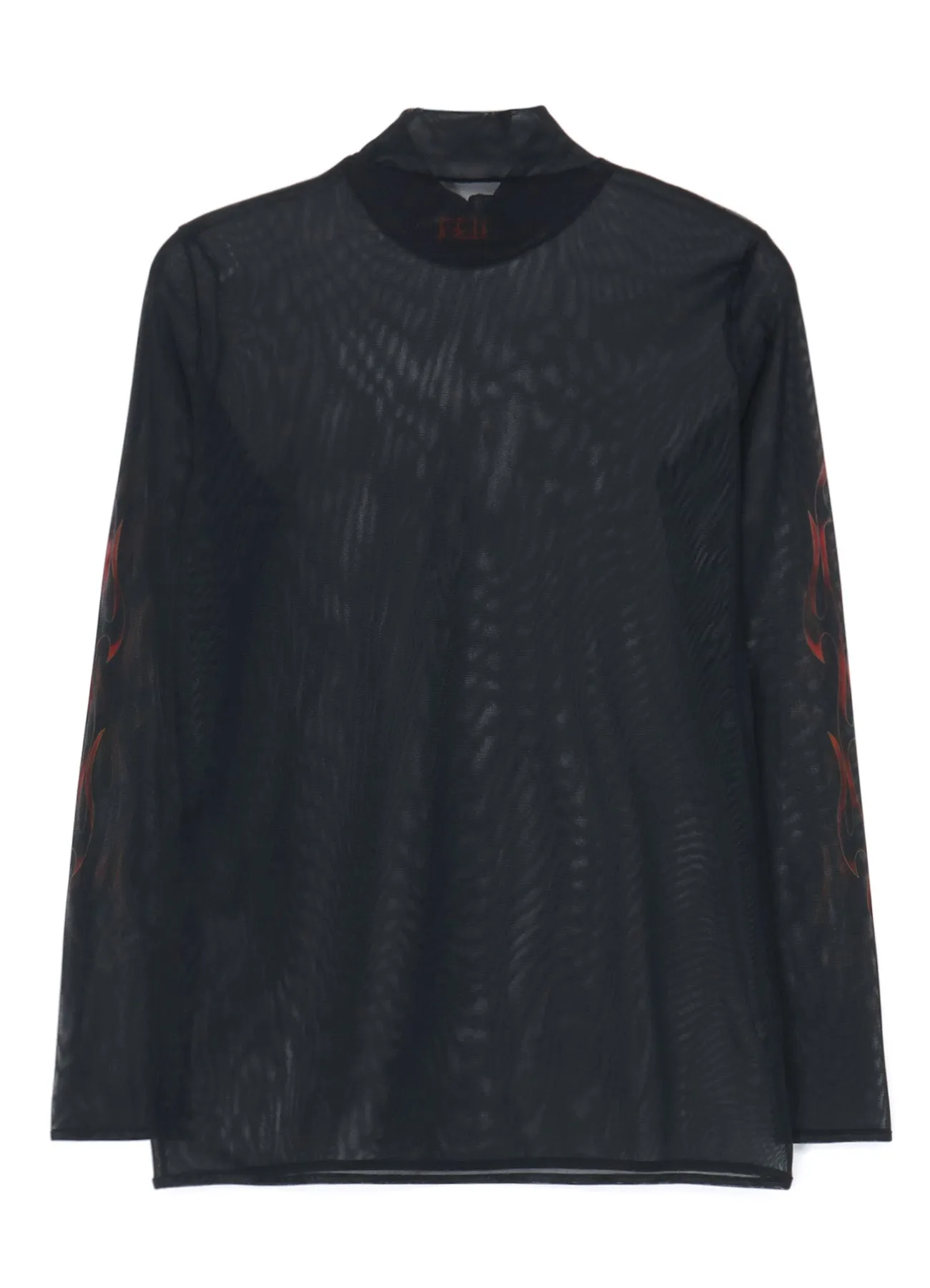 FIRE PRINT TOP WITH MOCK TURTLENECK