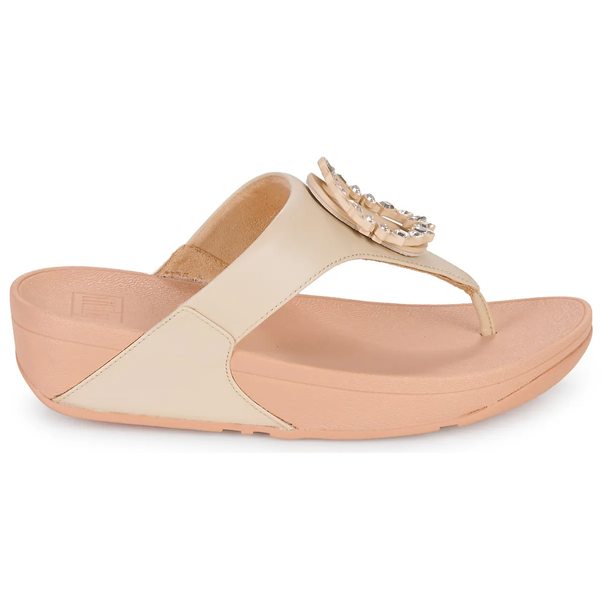 FitFlop LULU CRYSTAL-CIRCLET LEATHER TOE-POST SANDALS