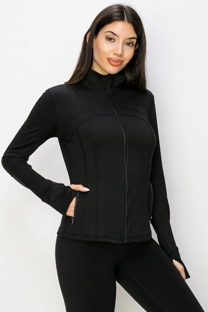 Fitted Performance Zip Up Active Jacket