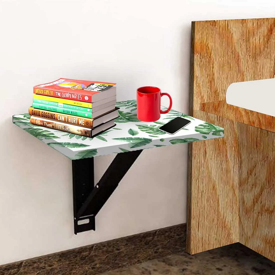 Folding Side Table for Bedroom - Leaves with Drops