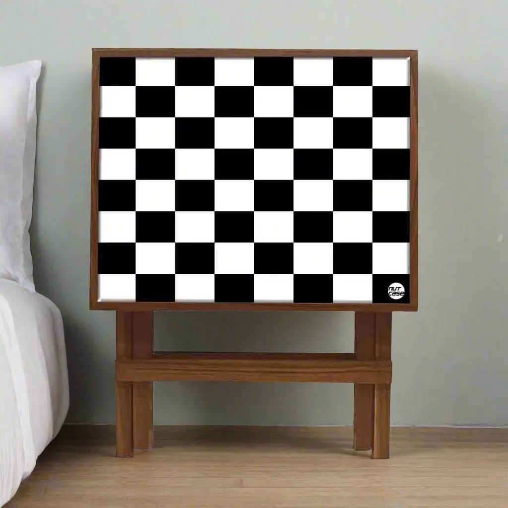 Folding Side Table - Teak Wood - Chess
