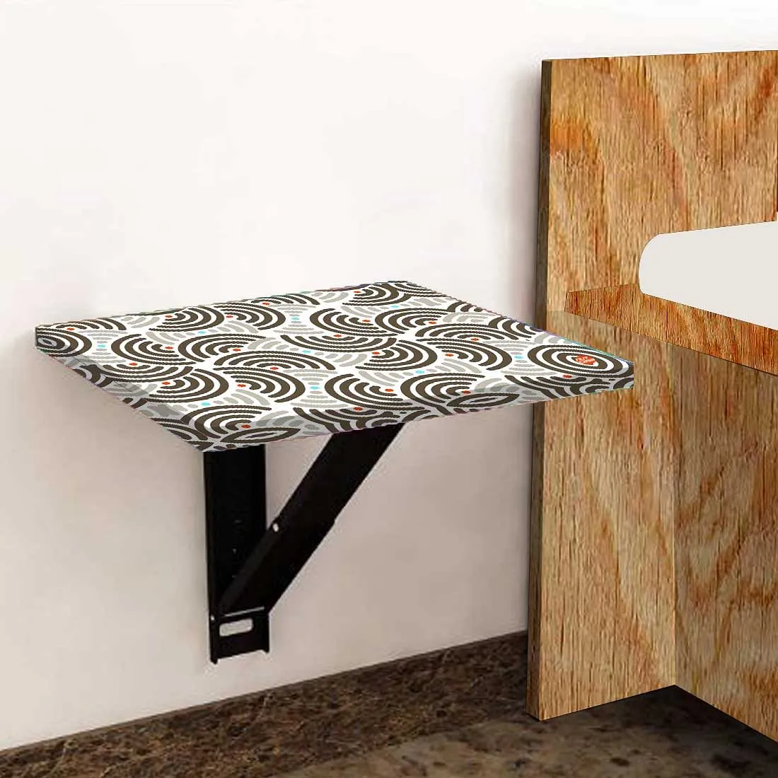 Folding Wall Hanging side Table - Half Circle Pattern