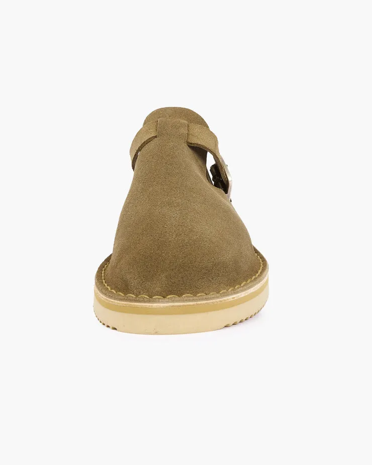 Fracap D100 Sabot Castoro Calf Suede Sandals - Macara / Prunella Beige Sole
