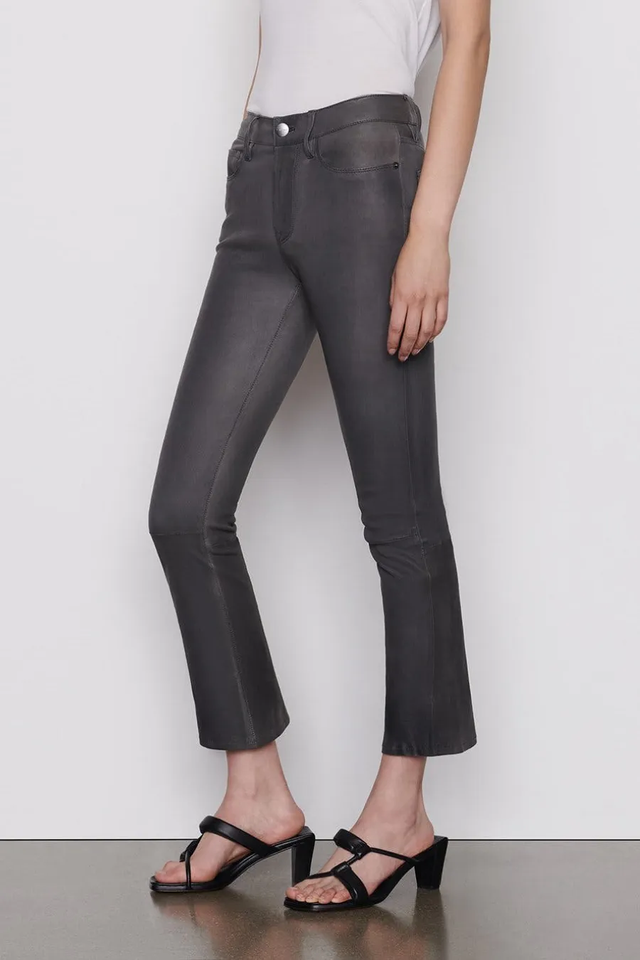 Frame Le Crop Mini Boot Leather Savile Grey