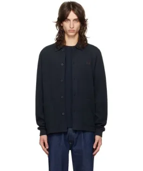 Fred Perry Navy Button Through Long Sleeve Cardigan