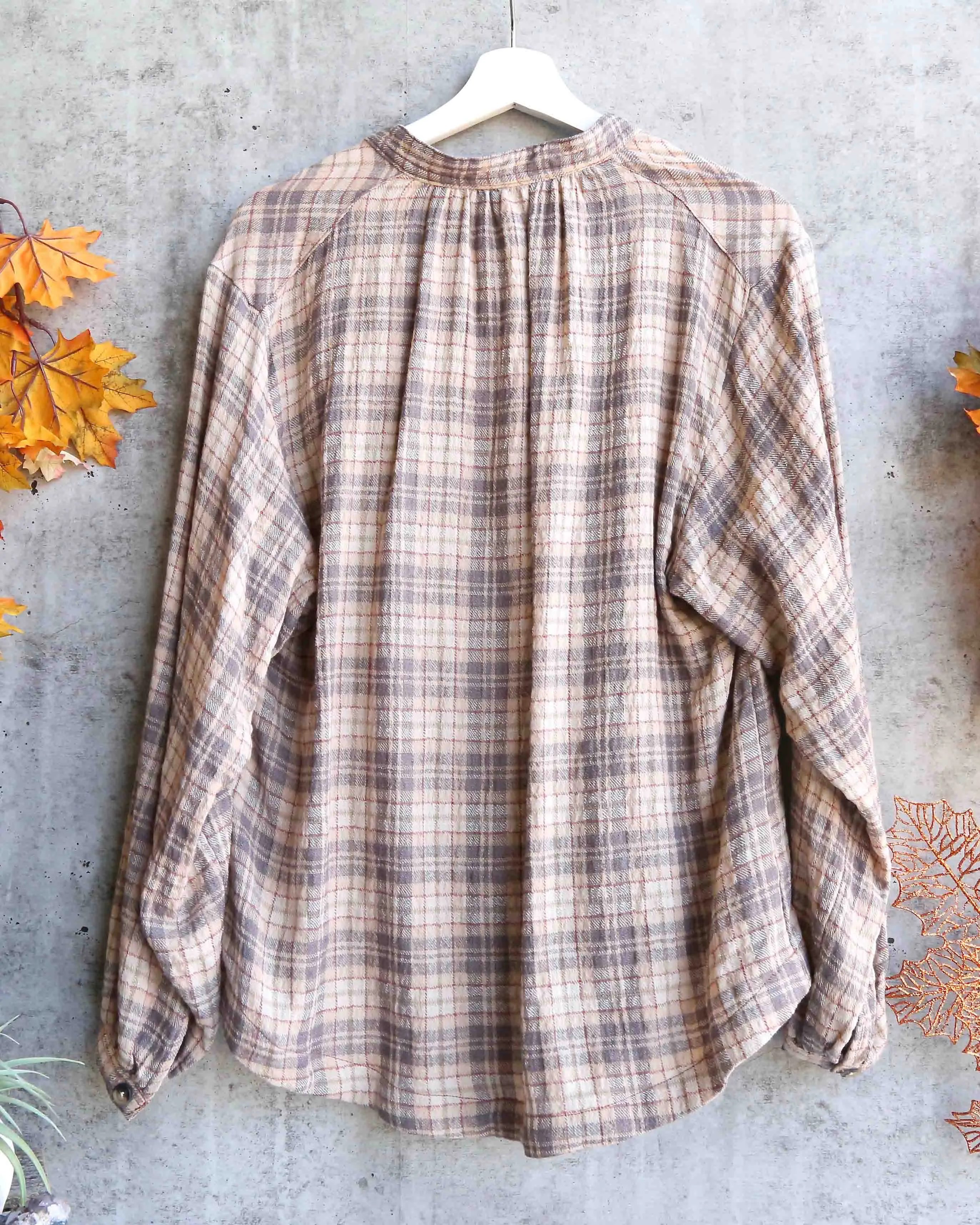 Free People - North Bound Pullover in Beige Plaid