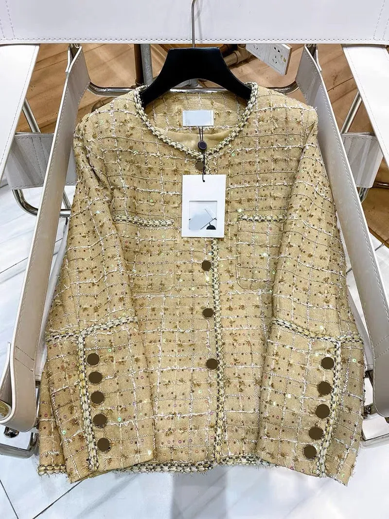 French niche design sense 23 autumn and winter new style small fragrant style short top tweed braided temperament jacket for cel