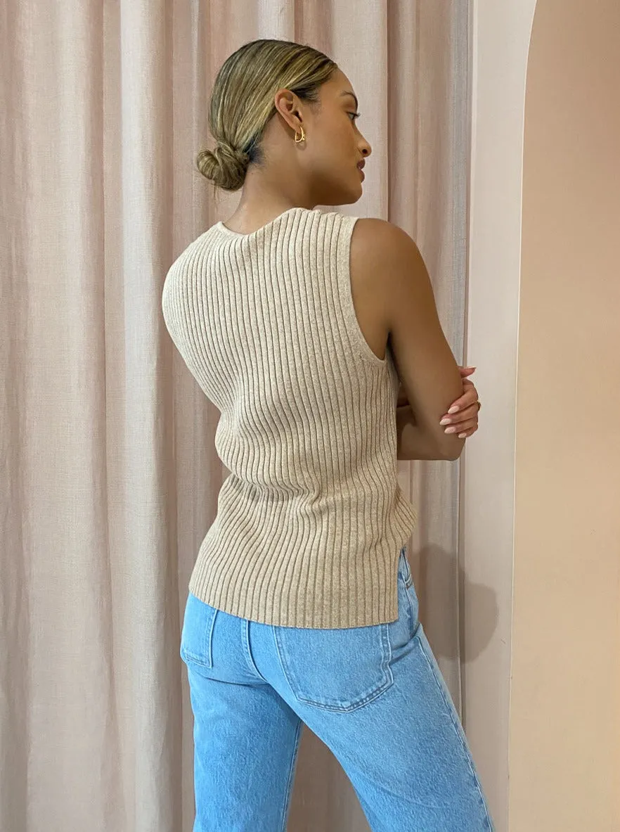 Friends with Frank Sleeveless Cleo Top in Caramel Twist