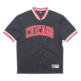 FSBN Chicago Baseball Button Up Mens Jersey Black USA V-Neck XS