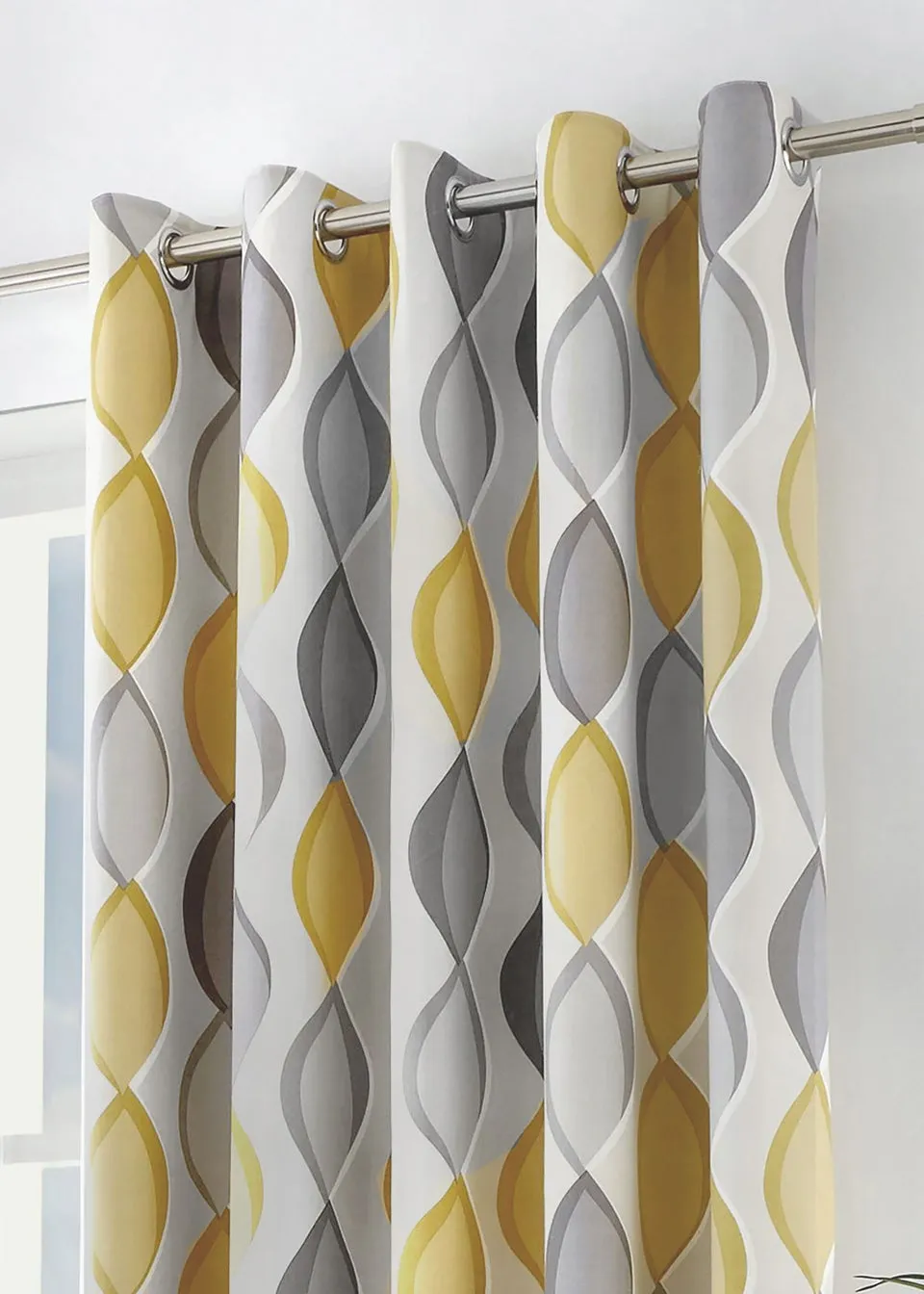 Fusion Lennox Grey Eyelet Curtains