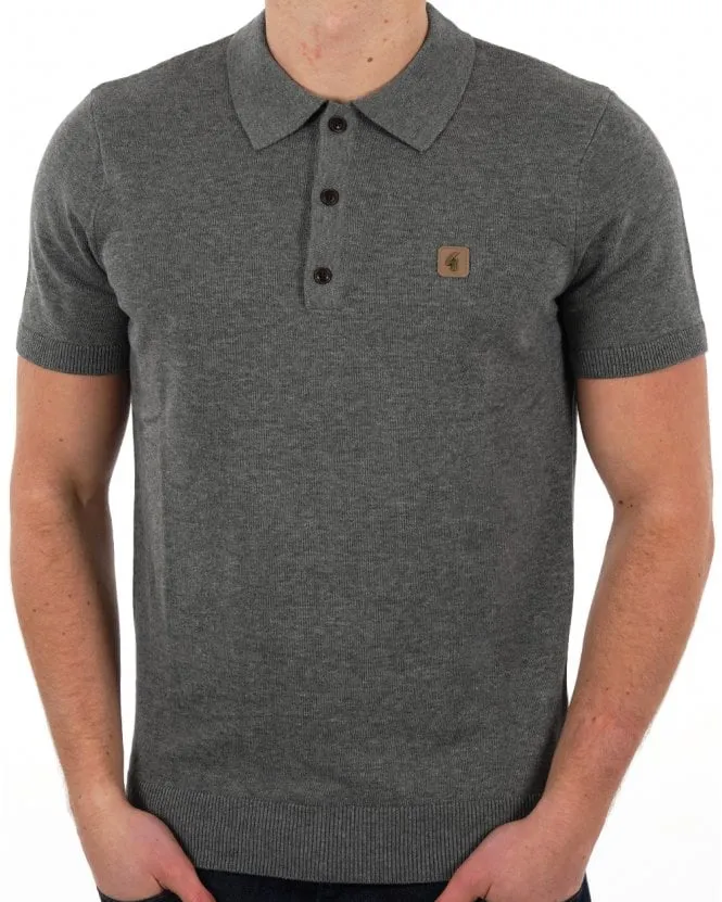 Gabicci Vintage Jackson Knitted Polo Grey