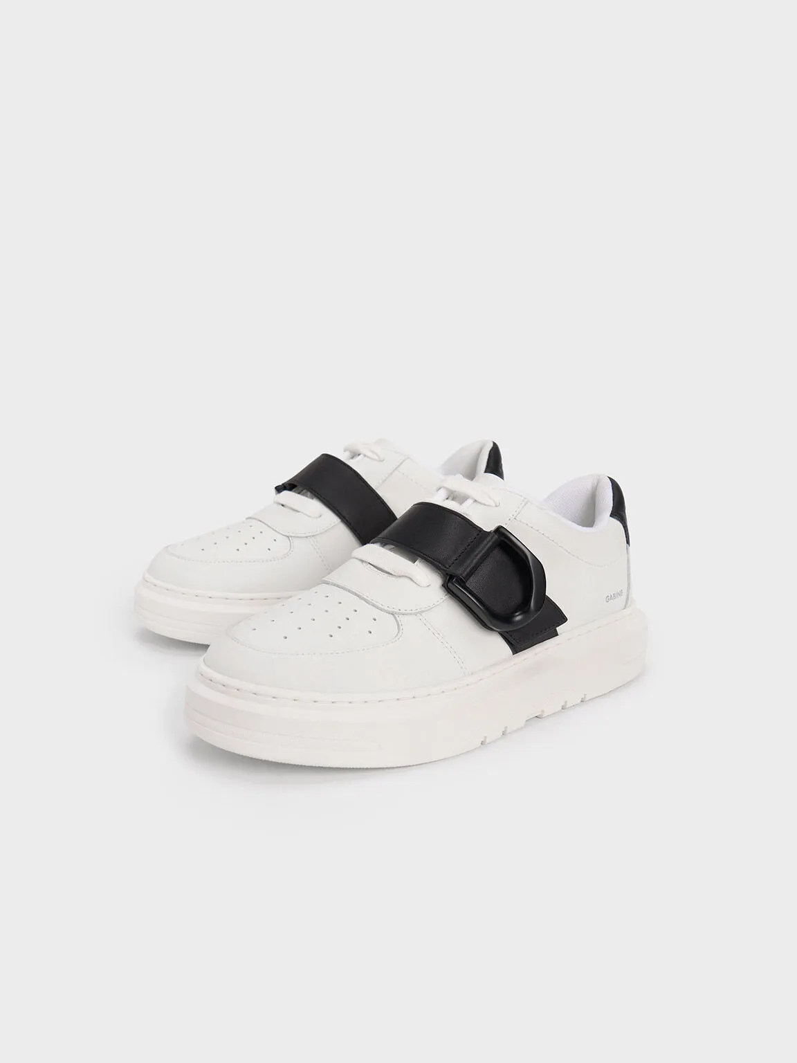 Gabine Leather Low-Top Sneakers - Black