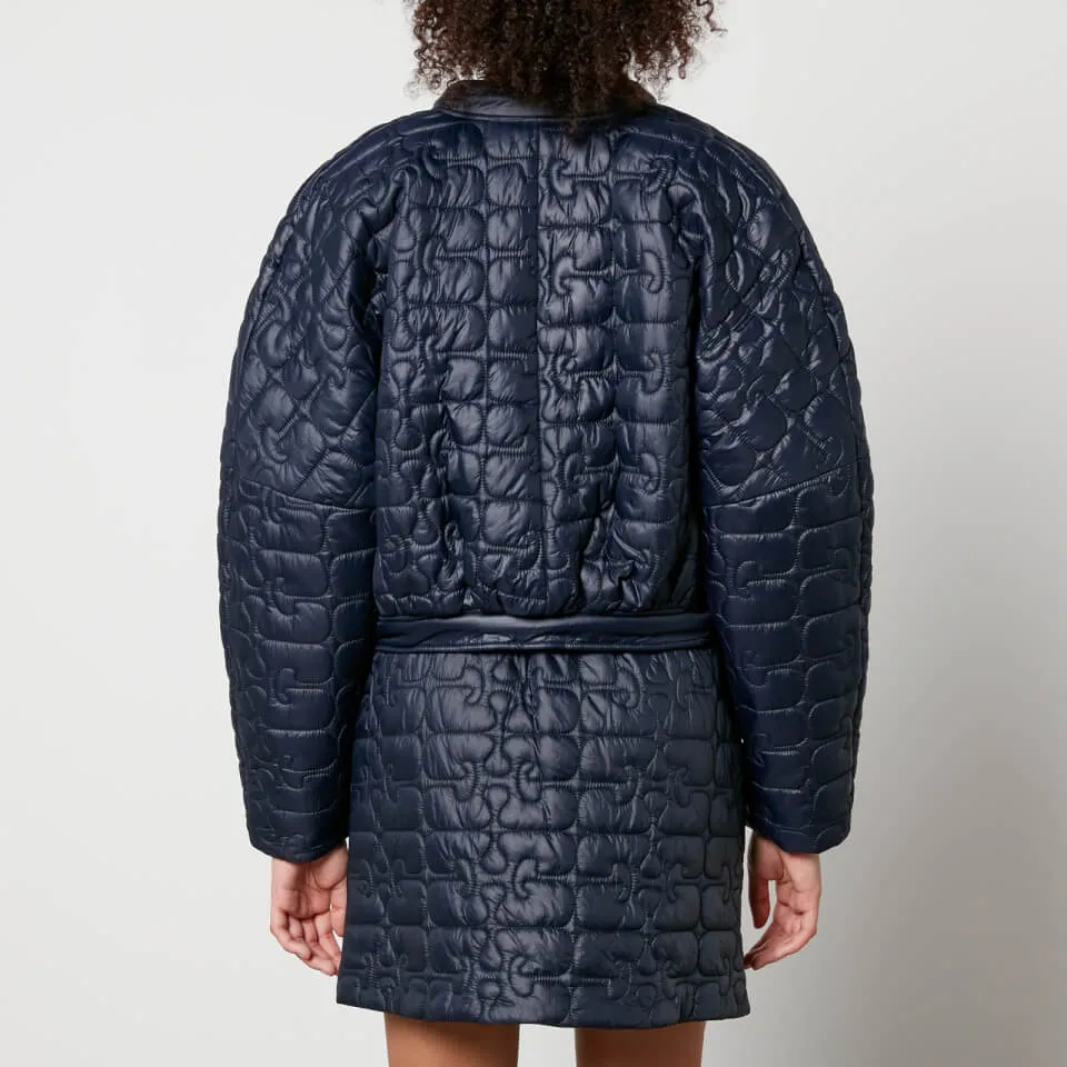 Ganni Cropped Quilted Nylon Jacket - EU 40/UK 12 | Coggles