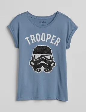 GAP Girls Blue Gapkids | Star Wars™ Flippy Sequin T-Shirt