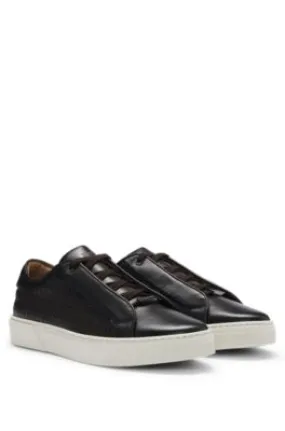 Gary trainers in leather with woven panels