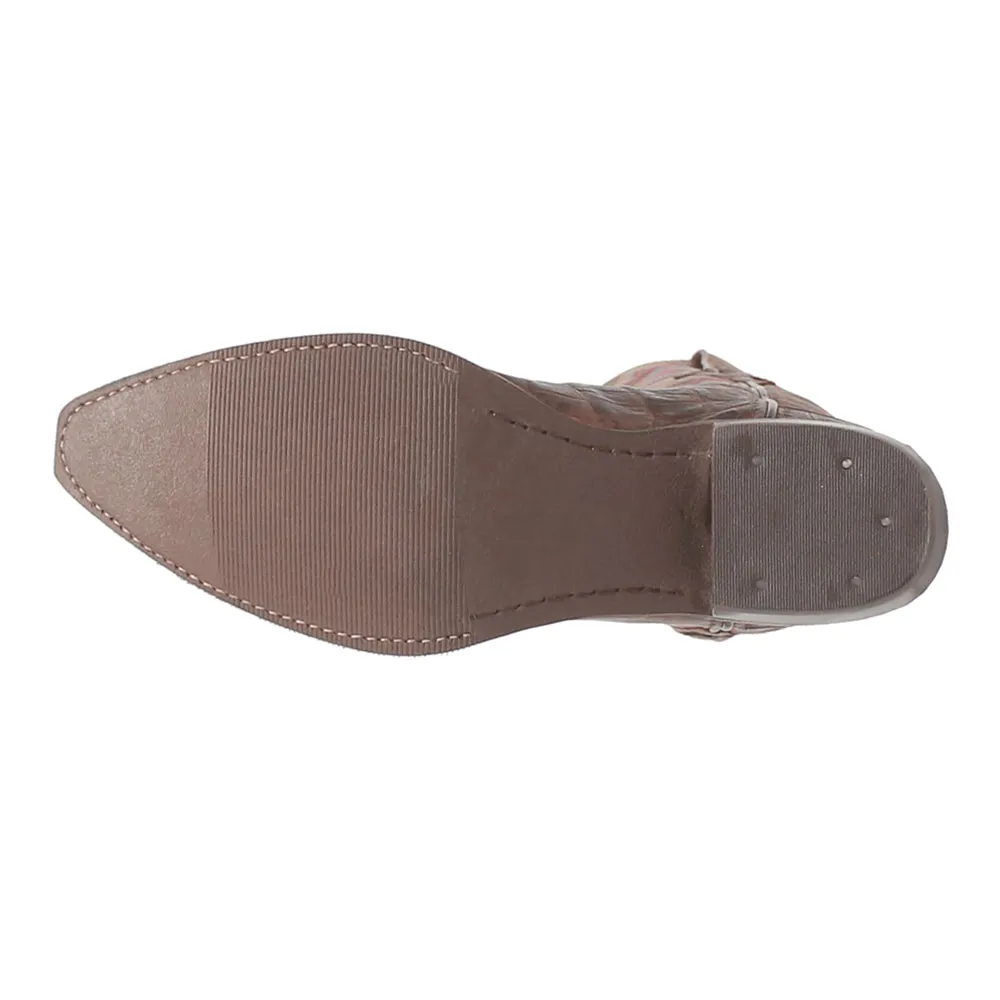 Gator Embroidered Alligator Print Snip Toe Cowboy Boots