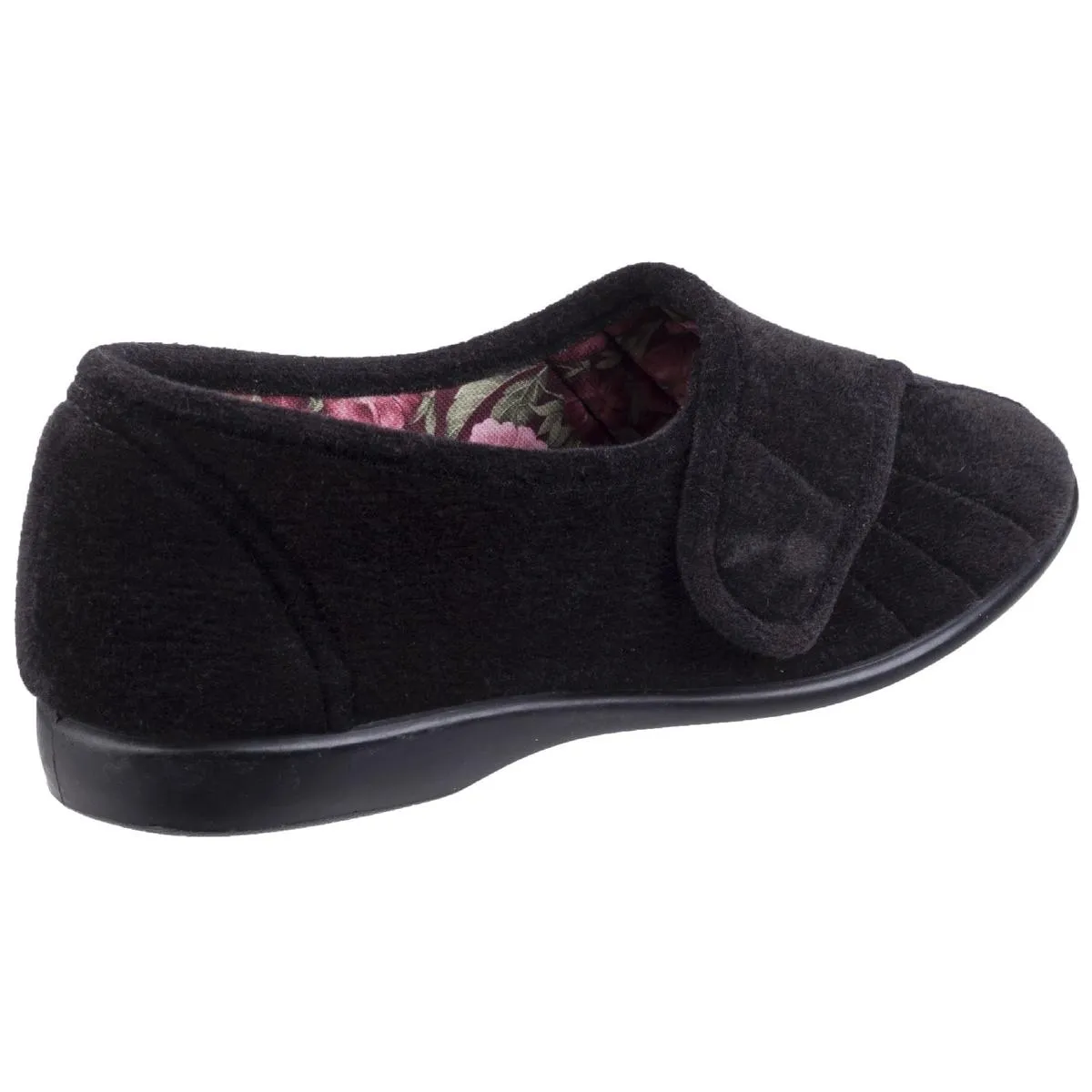 GBS Audrey Touch Fastening Slipper Black