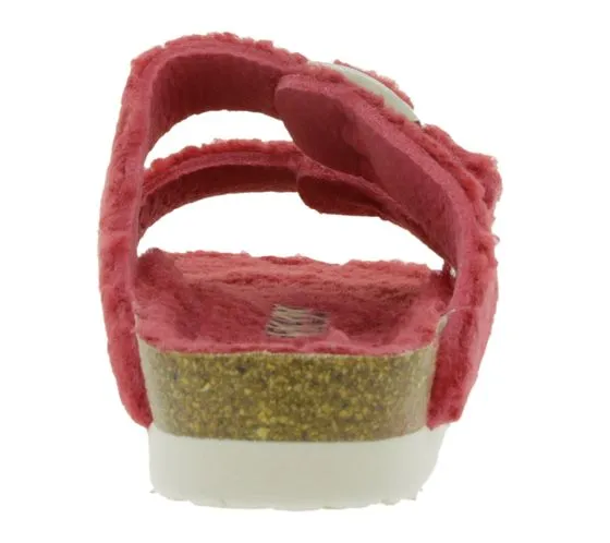 GENUINS Mules de fieltro para mujer sandalia orgánica vegana G103995 rojo