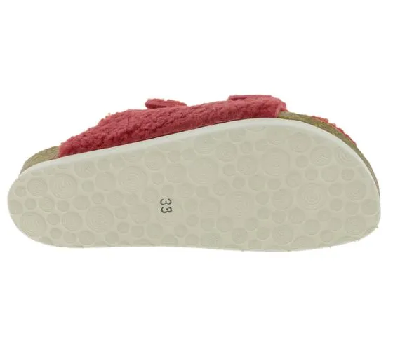 GENUINS Mules de fieltro para mujer sandalia orgánica vegana G103995 rojo