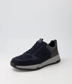 GEOX U Litio A Navy Anthracite Suede Sneakers