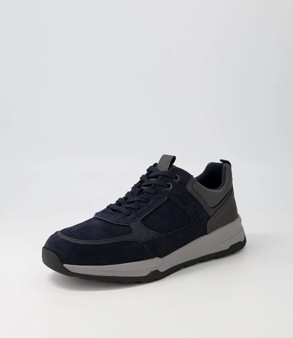 GEOX U Litio A Navy Anthracite Suede Sneakers