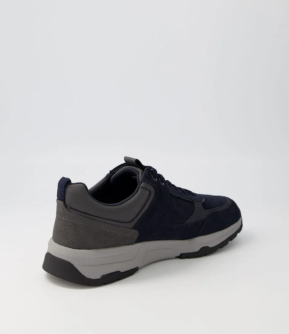GEOX U Litio A Navy Anthracite Suede Sneakers