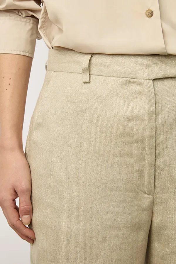 Gerard Darel CARMEN LINEN GOLD LUREX SUIT TROUSERS