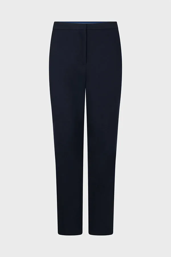 Gerard Darel CAUSETTE NAVY PLAIN 7/8 STRAIGHT TROUSERS
