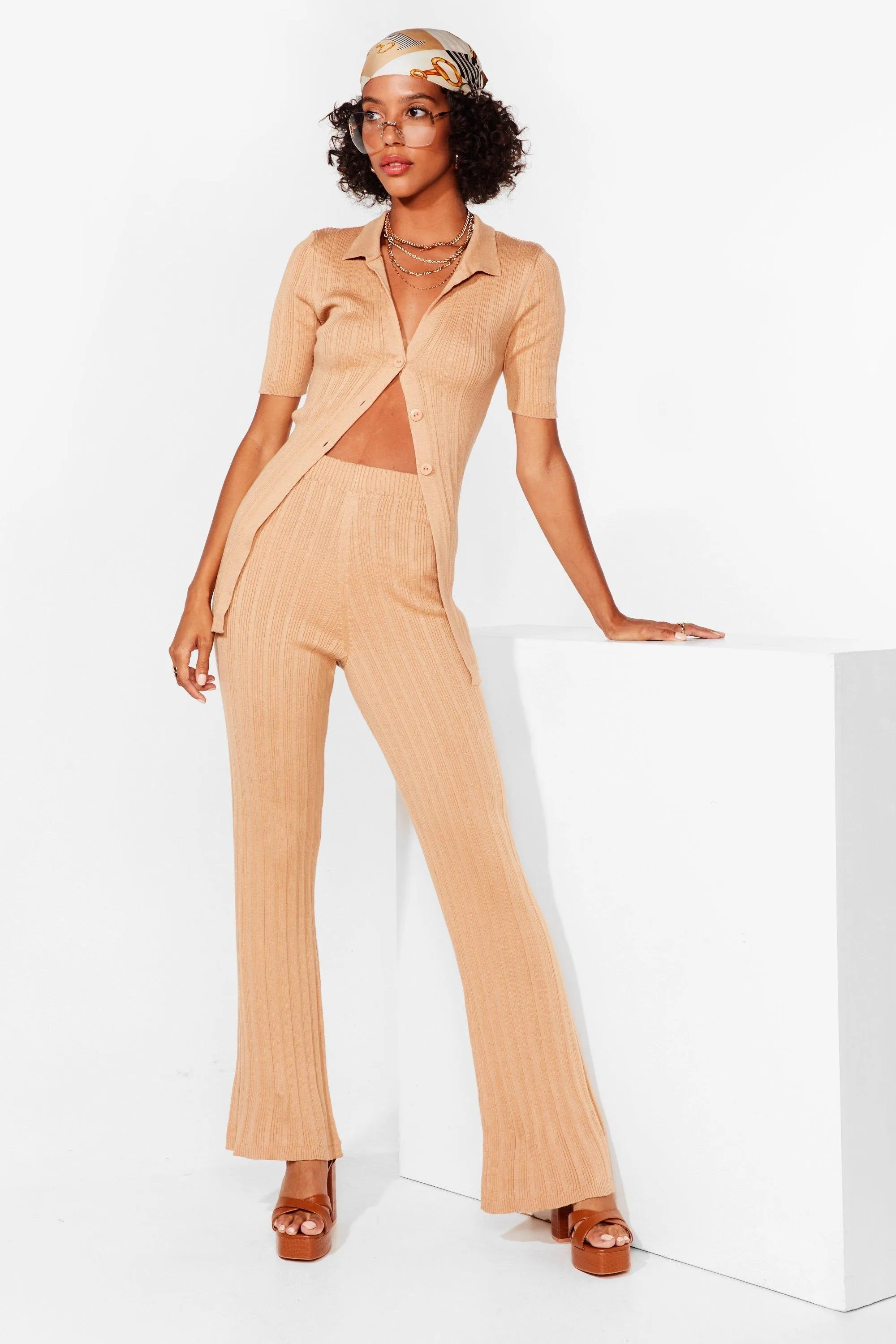 Get Button-Down Tonight Knit Cardigan And Pants Set