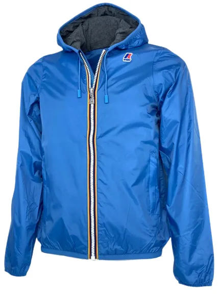 GIACCA UOMO ANTI-VENTO BLU CON CAPPUCCIO