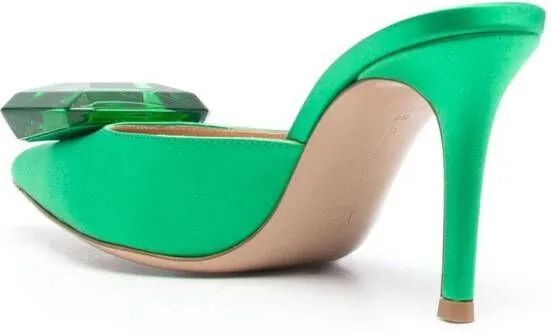 Gianvito Rossi Jaipur 85mm satin mules Green