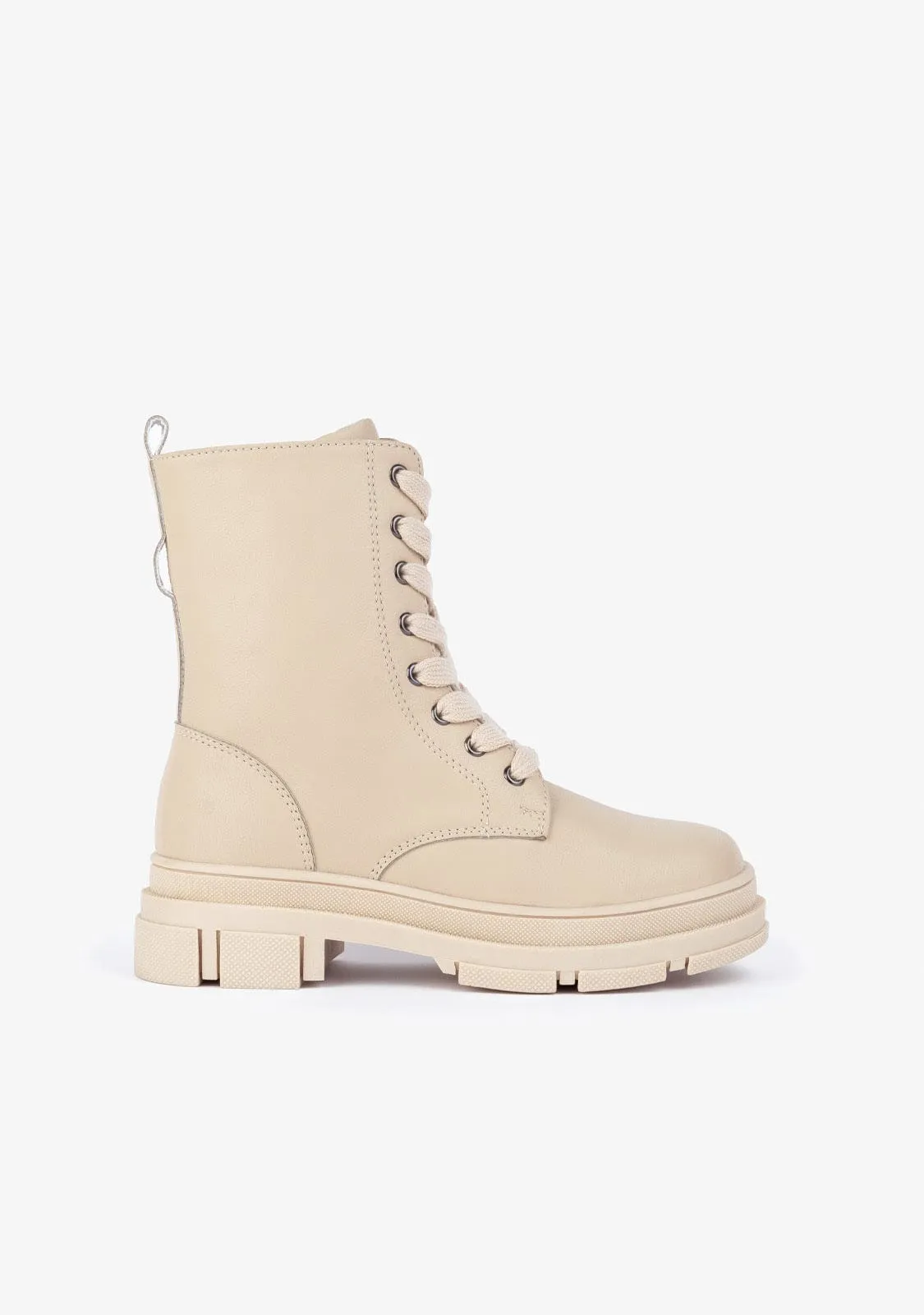 Girl's Beige Basic Ankle Boots