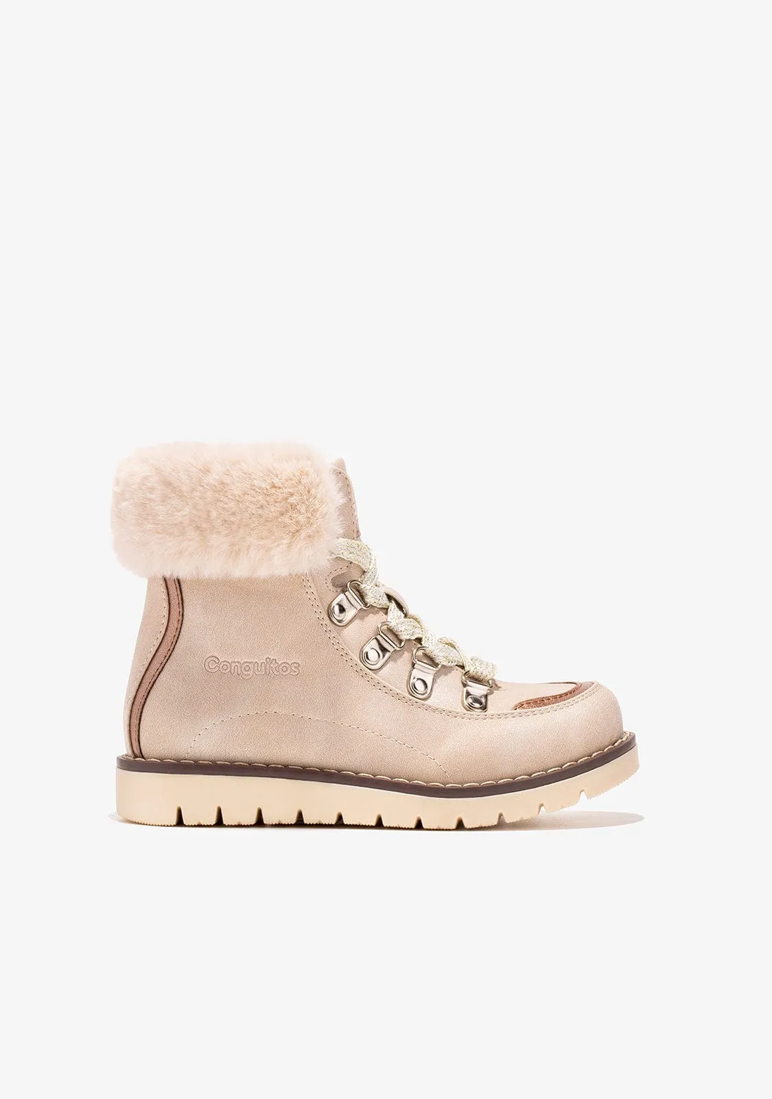 Girl's Beige Cord Boots