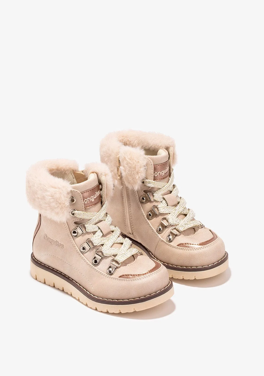 Girl's Beige Cord Boots