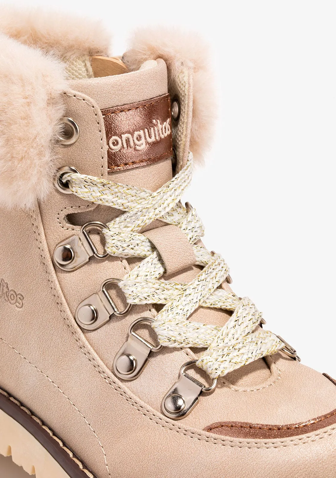 Girl's Beige Cord Boots