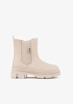 Girl's Beige Elastic Boots Napa B&W