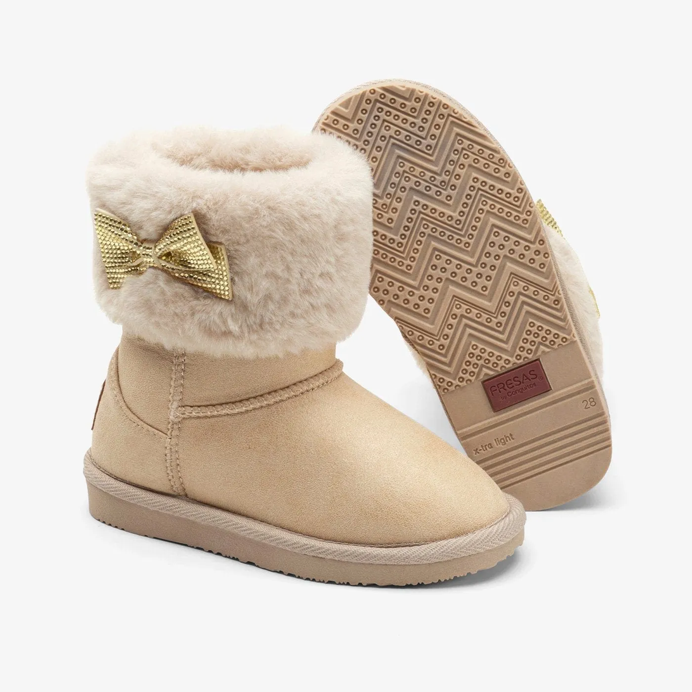 Girl's Beige Fur Australian Boots