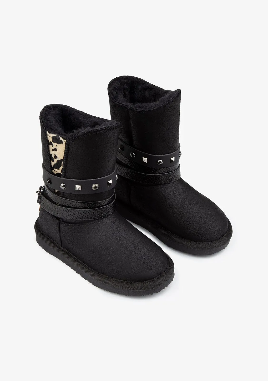 Girl's Black Belt Australian Boots