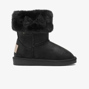 Girl's Black Fur Australian Boots