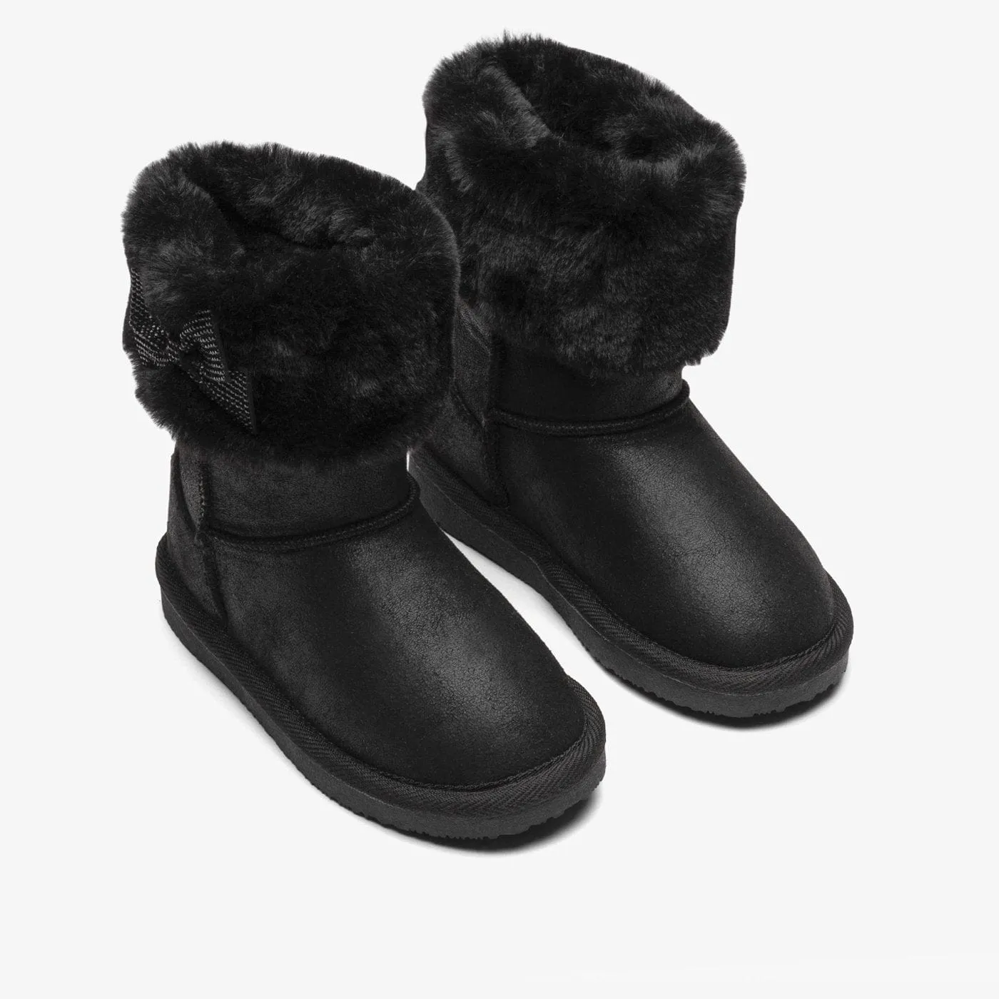 Girl's Black Fur Australian Boots