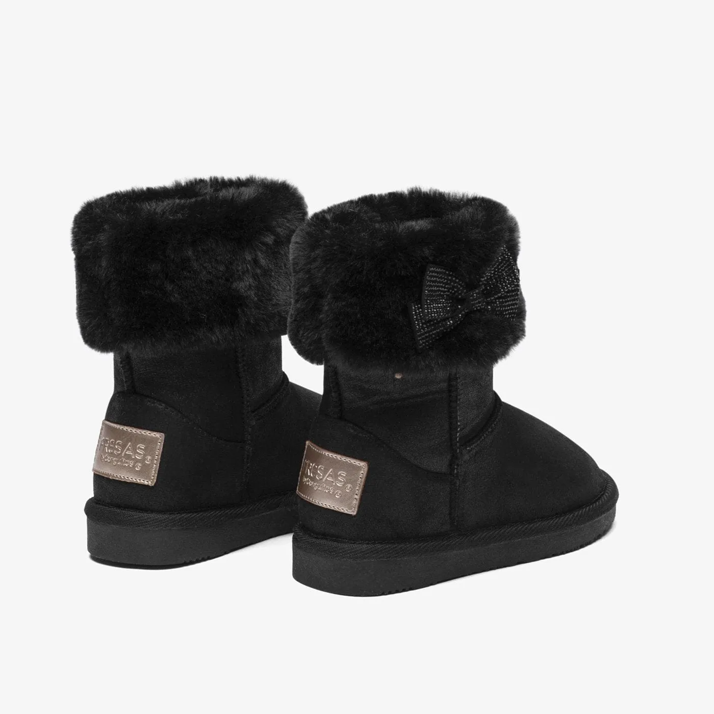 Girl's Black Fur Australian Boots