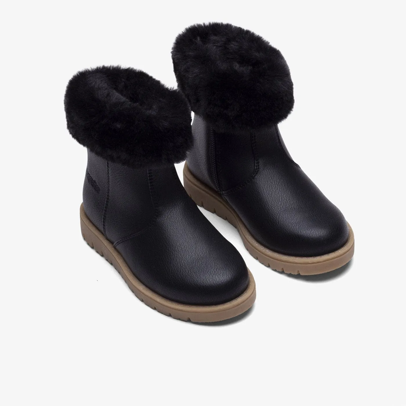 Girl's Black Fur Boots