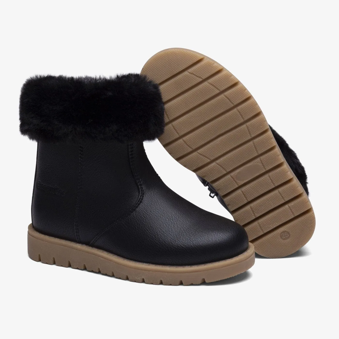 Girl's Black Fur Boots