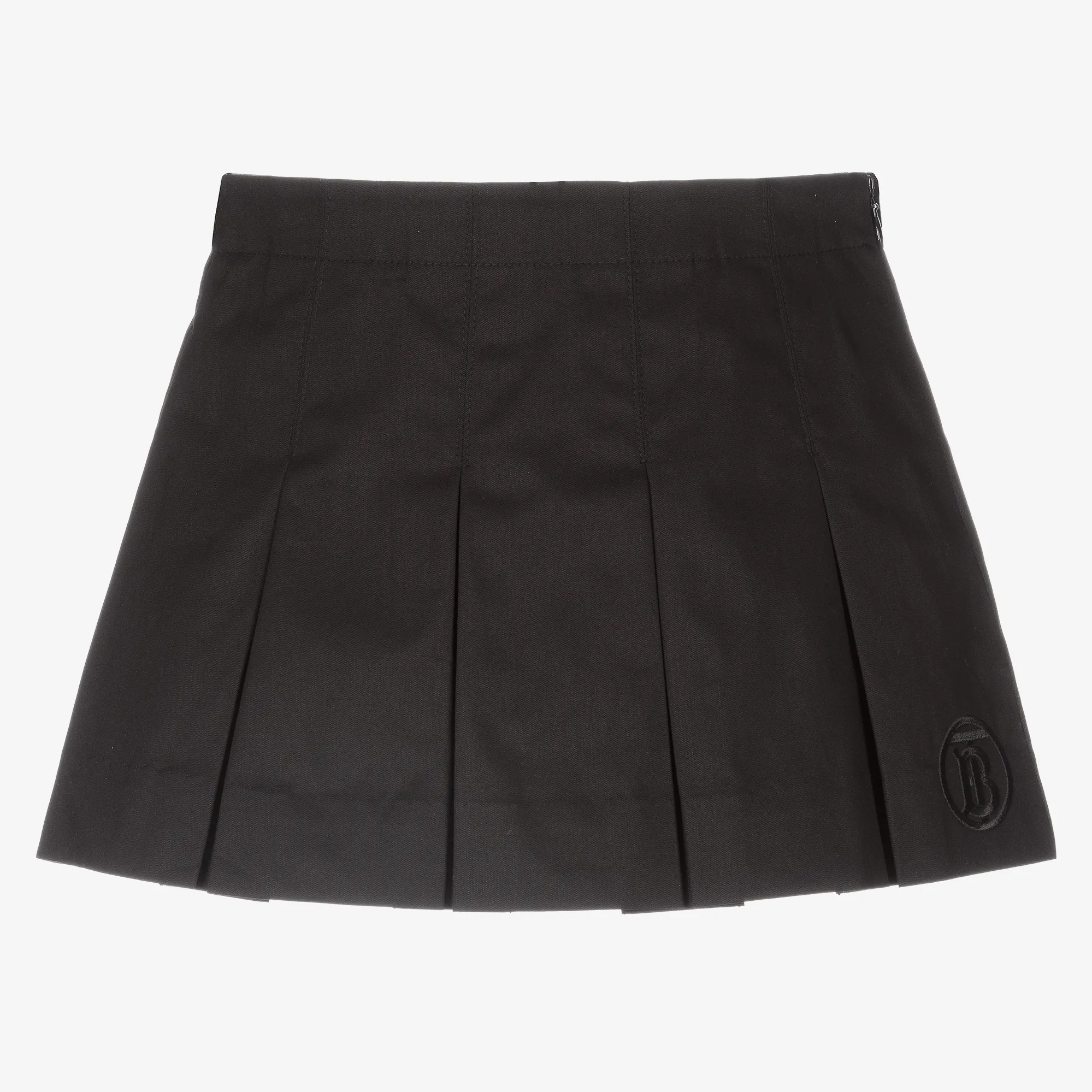 Girls Black Monogram Skirt